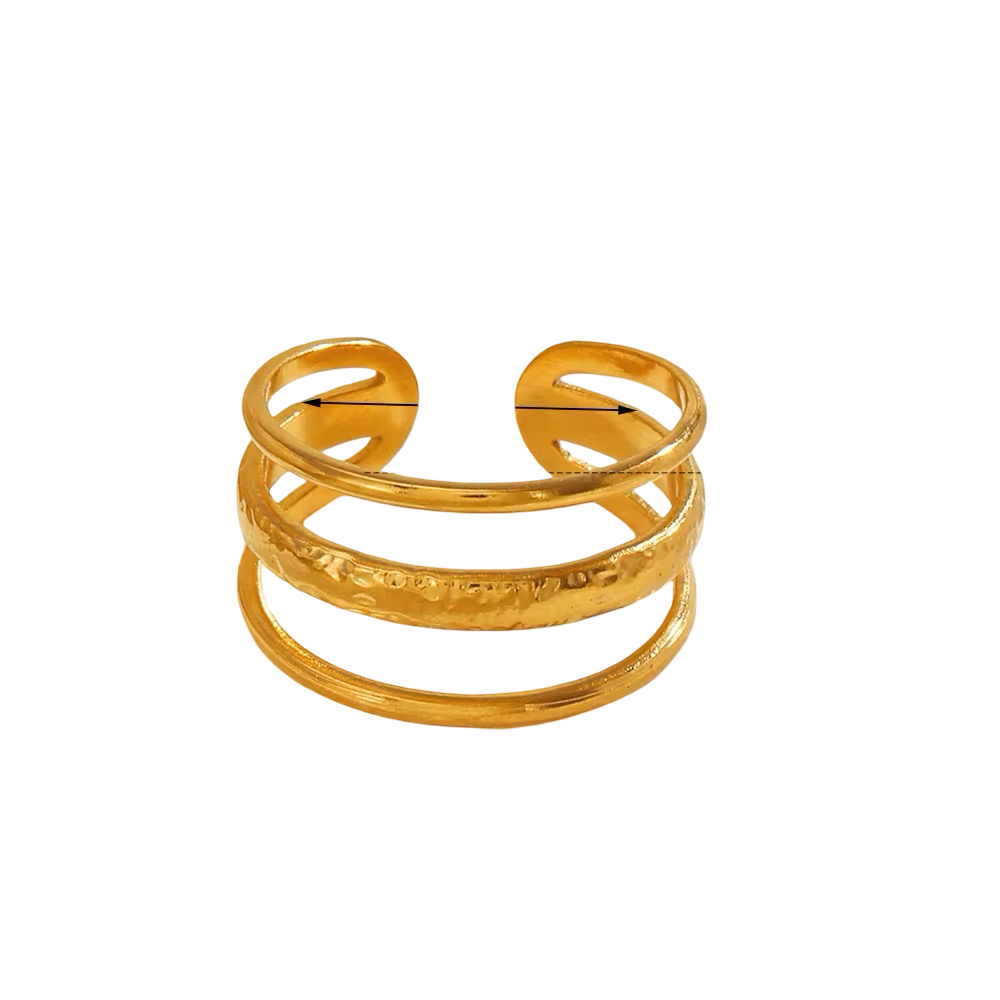 Rings- M&E Bling Gold Plated Stainless Steel Ring