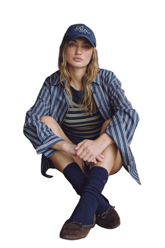 Olivaceous Hunter Striped Oversized Oxford Shirt Top