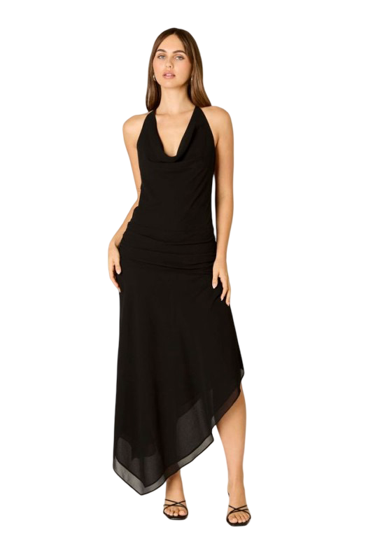 Apparel- CCLA Satin Halter Midi Dress