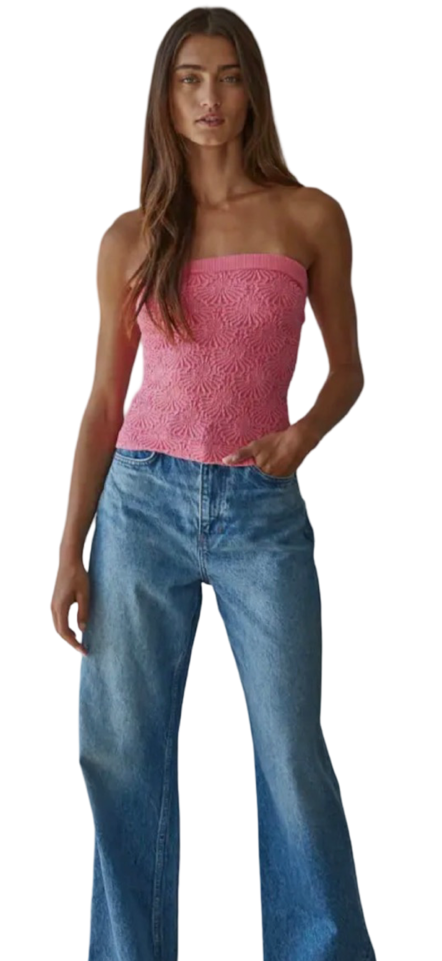 By Together Knit Modal Jacquard Tube Top