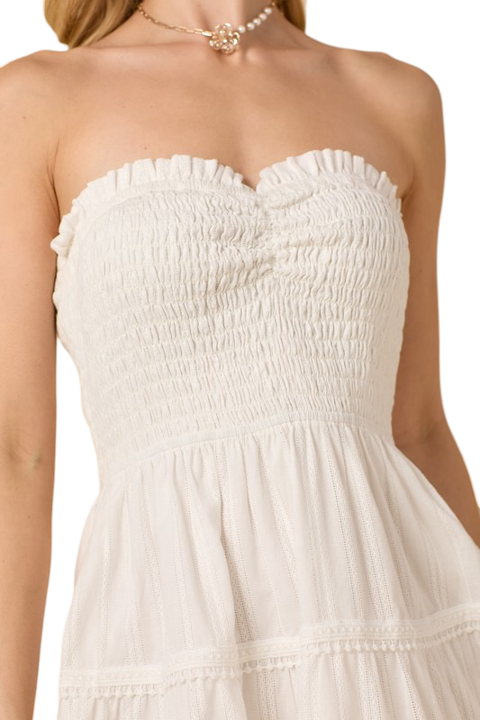 Apparel- Baby Pink Smocked Tube Mini Dress