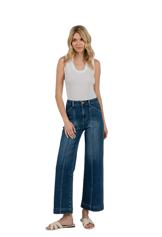 Apparel- Letter To Juliet Paola Wide Leg Jeans with Seam Lines
