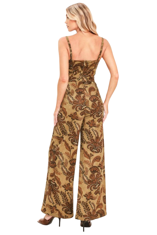 Flying Tomato Faux Suede Pattern Jumpsuit