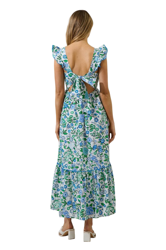 Sugarlips Mawar Ruffled  Maxi Dress Gianne Floral