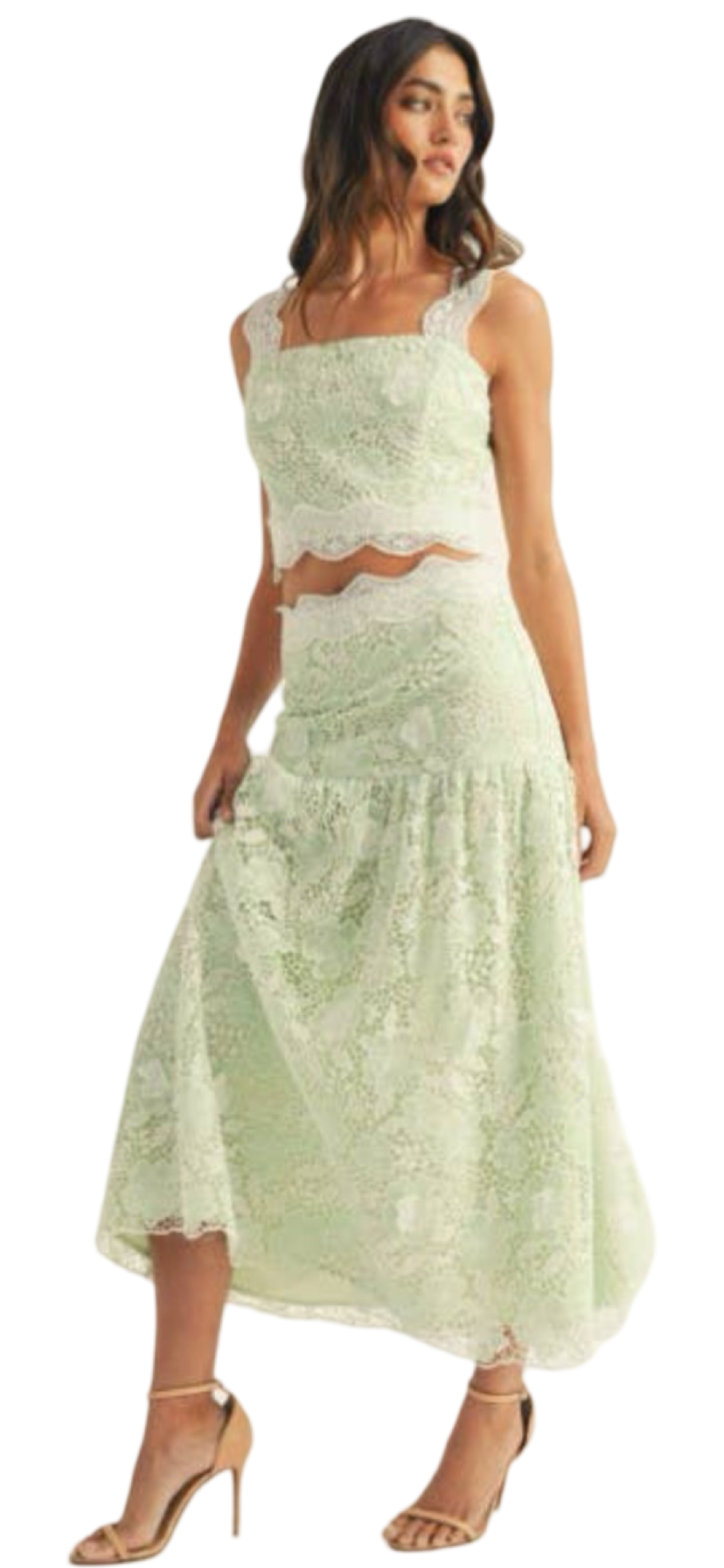 Just Me Crochet Lace Ruffle Detail Sleeveless Midi Outfit Set Milla & Ella Co Just Me Crochet Lace Ruffle Detail Sleeveless Midi Outfit Set Milla & Ella Co