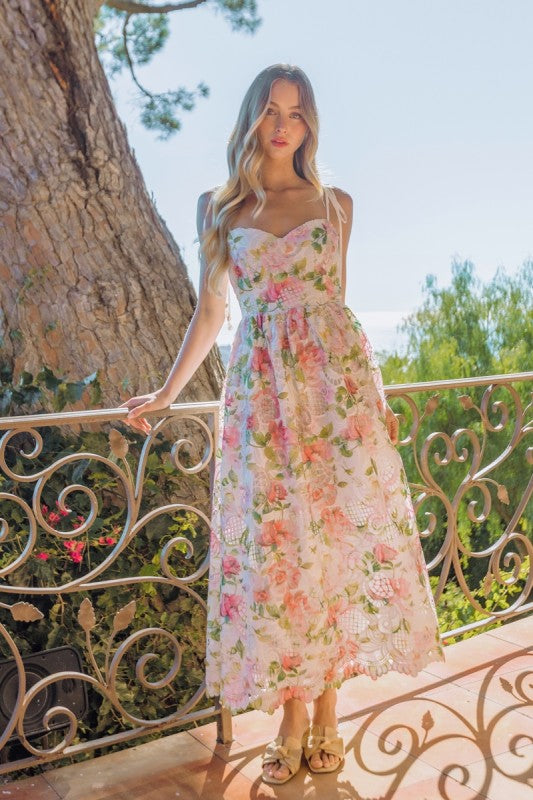 B. Right Garden Corset Flate Midi Dress