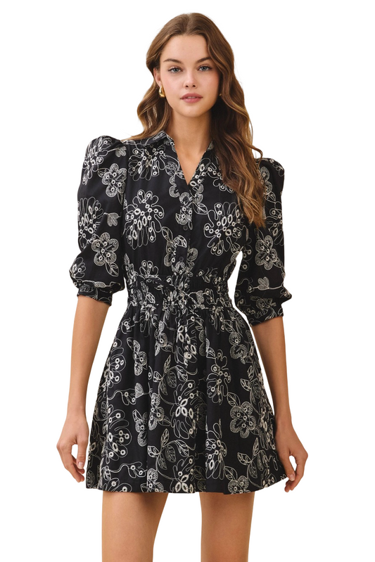 Apparel- TCEC Floral Collard Neck Mini Dress