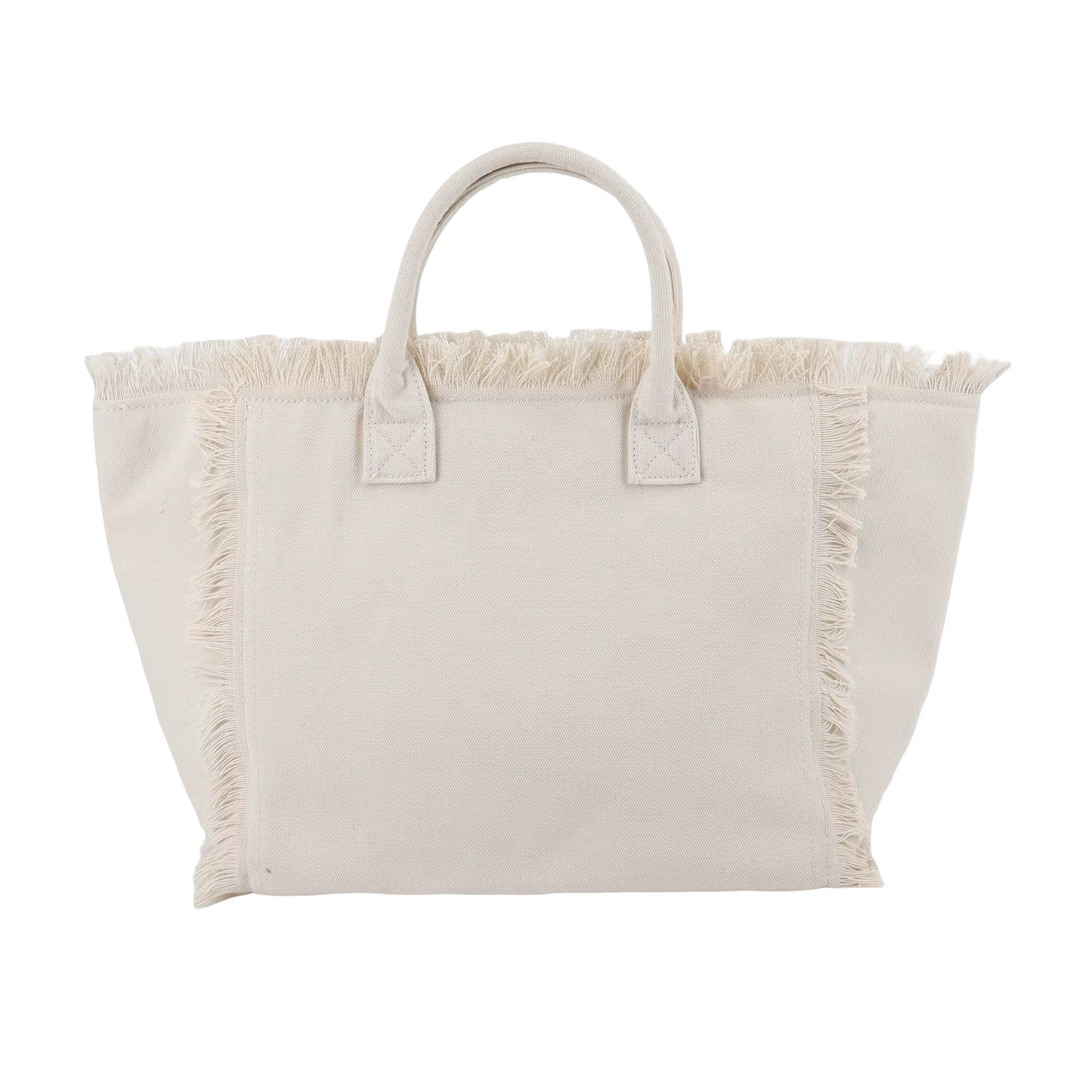 Color Burst Cotton Fringed Canvas Summer Tote Bag