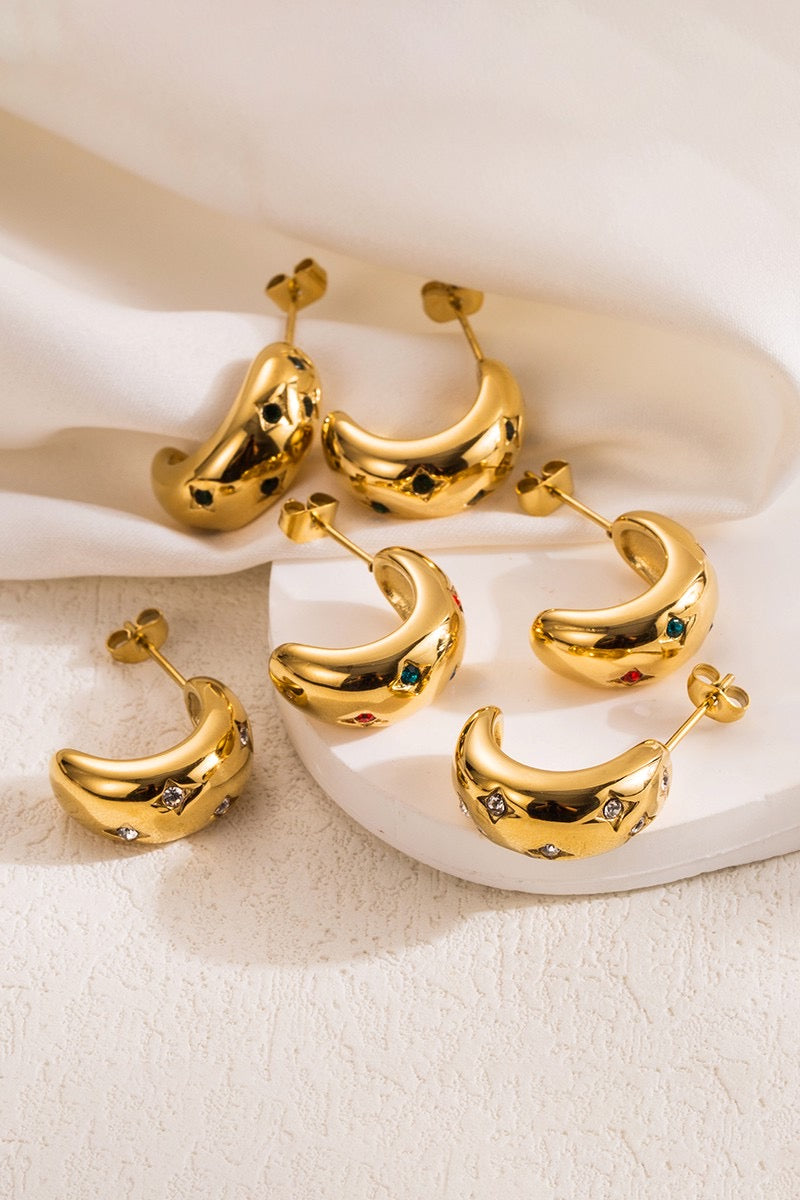 Earrings- M&E Bling Chunky Gold Hoops