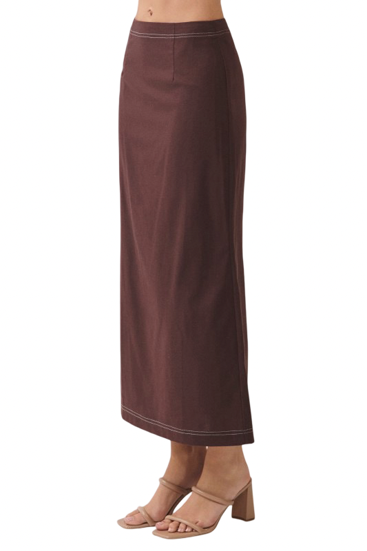 TCEC Contrast Stitch Maxi Skirt