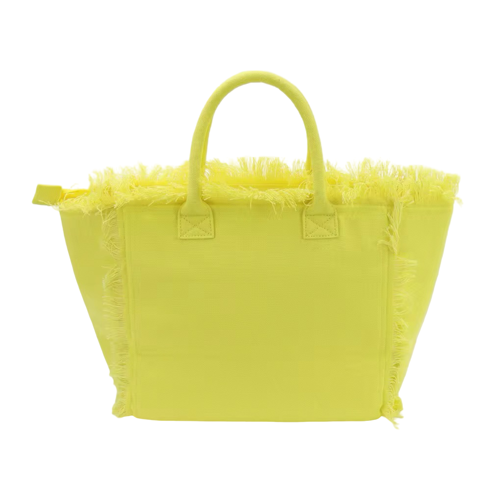 Color Burst Cotton Fringed Canvas Summer Tote Bag