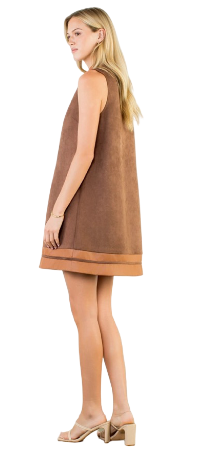 Apparel- THML  Sleeveless Suede Mini Dress