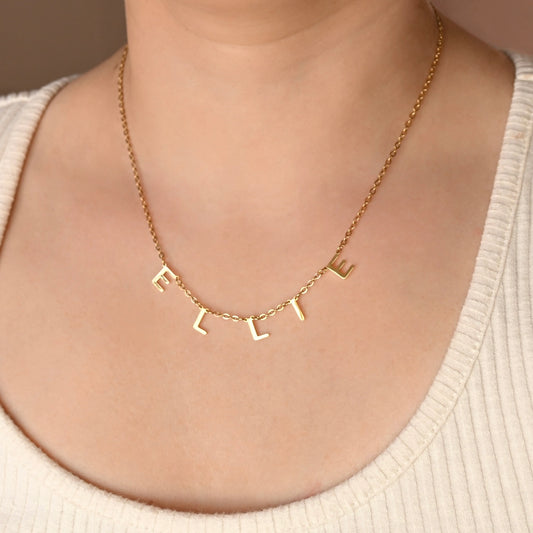 Necklaces- Custom Letter Pendant Initials Necklace