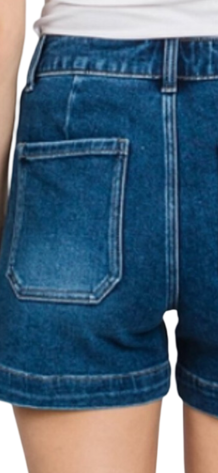 Apparel- Letter To Juliet Patch Pocket Denim Shorts