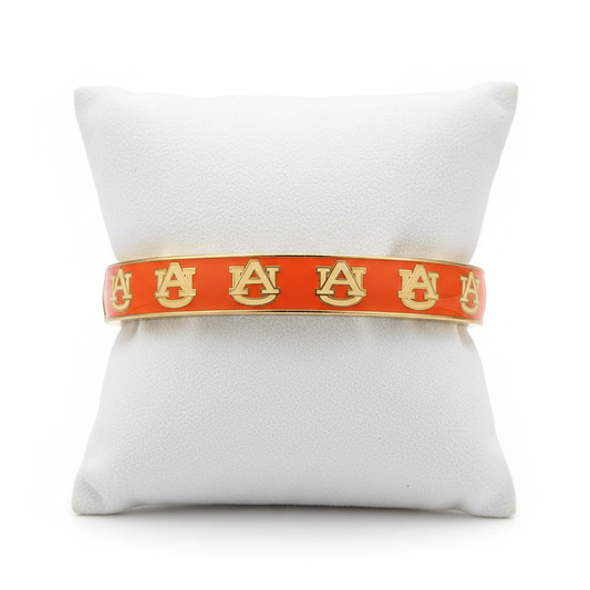 Bracelets- Canvas Auburn Univeristy Enamel Hinge Bangle in Burnt Orange