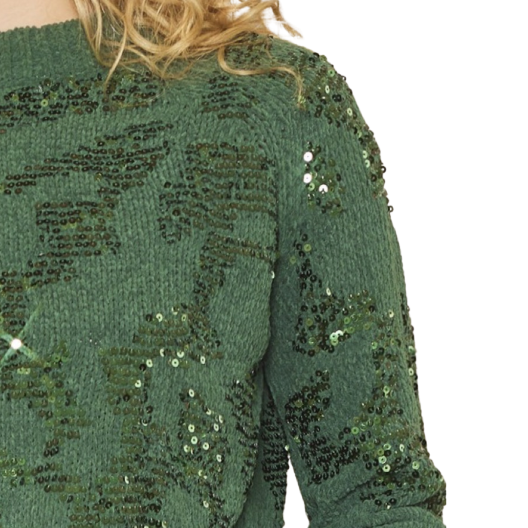 Apparel- Idem Ditto Cropped Sequin Sweater