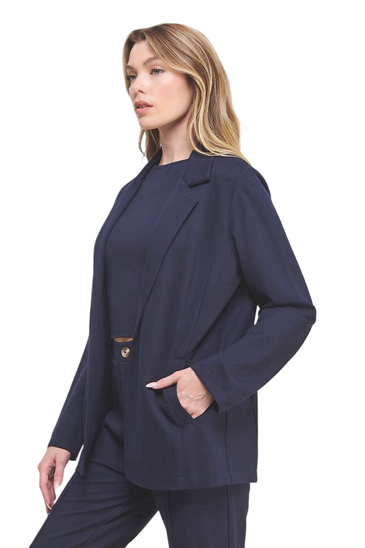 Allie Rose Easy Everyday Ponte Blazer Jacket
