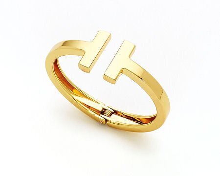 Bracelets- M&E Bling Large Gold T Bracelet