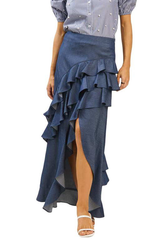 Apparel- Able Midi Slit Front Skirt