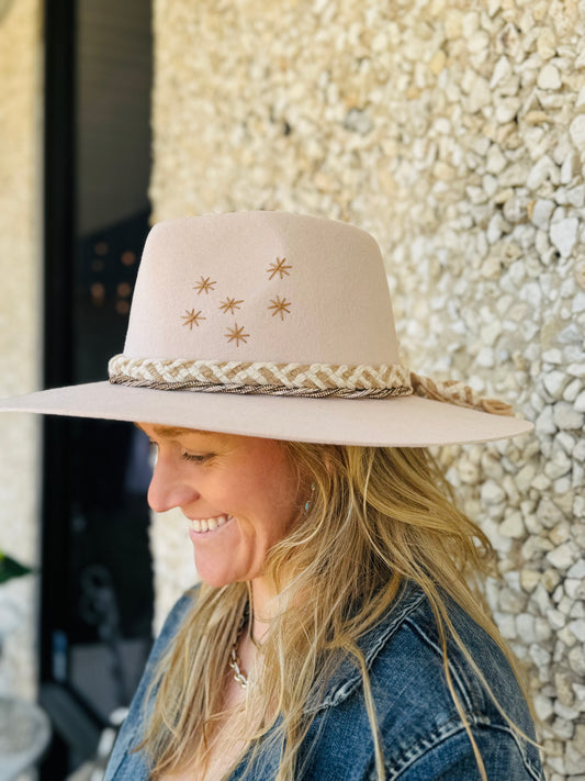 Hats- C.Shel Star And Rope Felt Hat