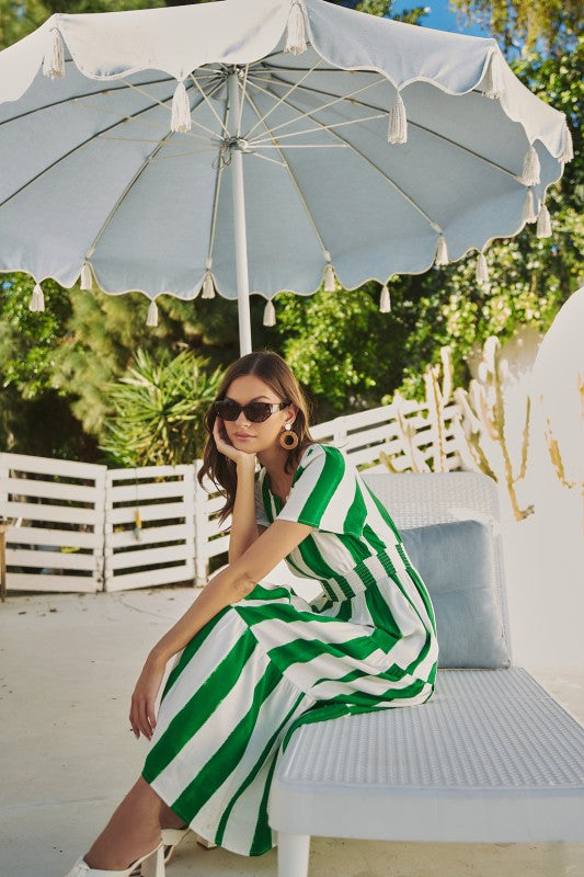Sugarlips Roni Smocked Maxi Dress Pilmer Stripe