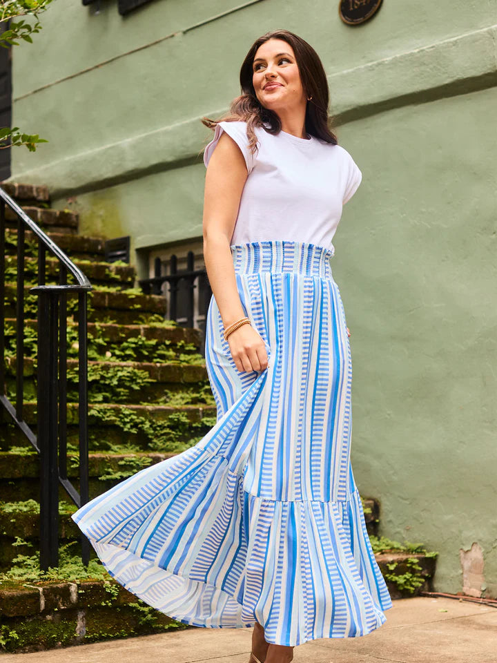 Apparel- Mary Square Simply Striped Vivian Maxi Skirt