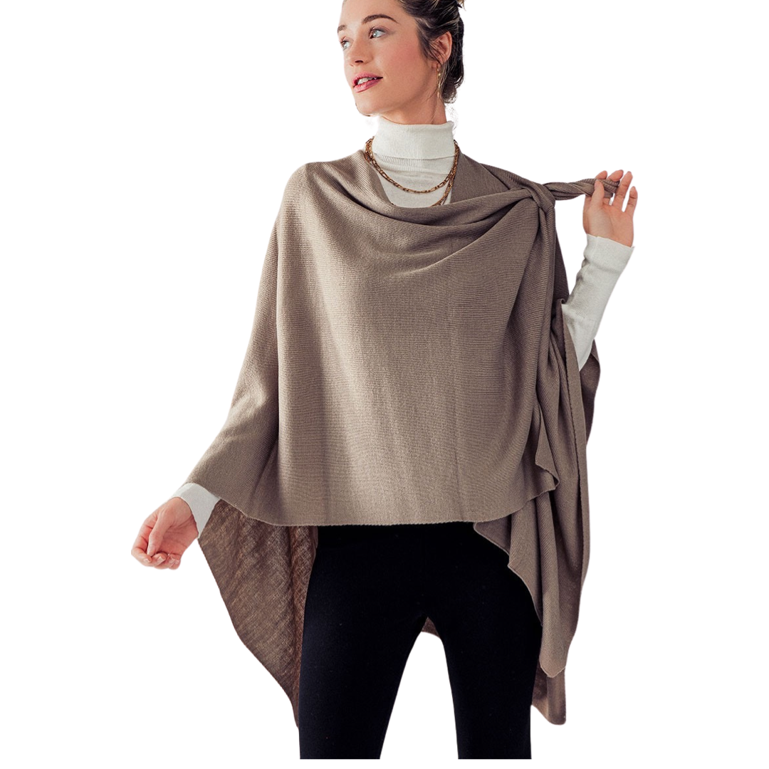 Apparel- Trend Notes Shoulder Strap Wrap Aryana Cape
