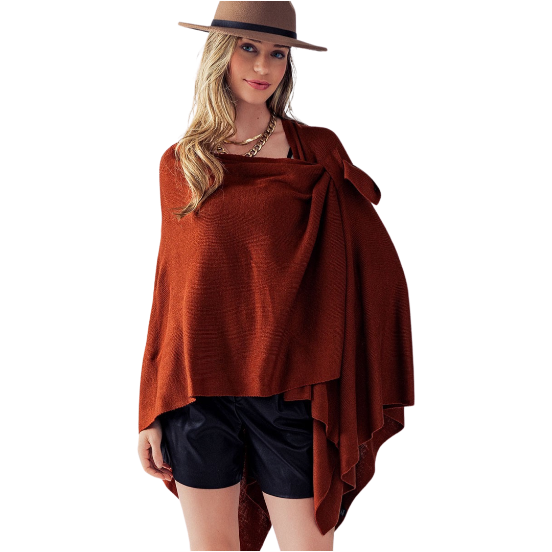 Apparel- Trend Notes Shoulder Strap Wrap Aryana Cape