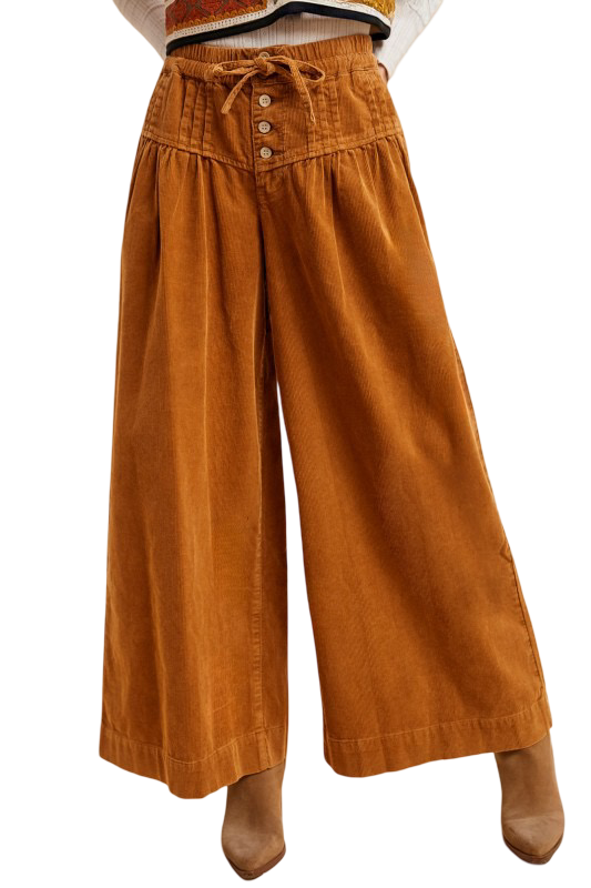Apparel- Anniewear Mineral Wash Pin Tuck Corduroy Jean Pants