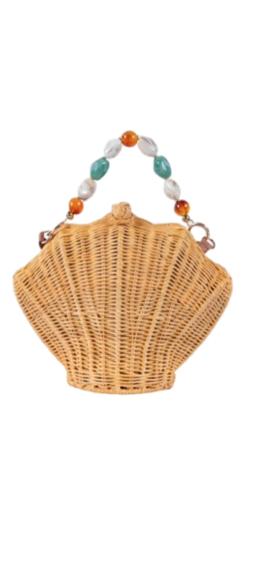 Jelavu Hamptons Collection Crafted Clam Shell Wicker Straw Clutch
