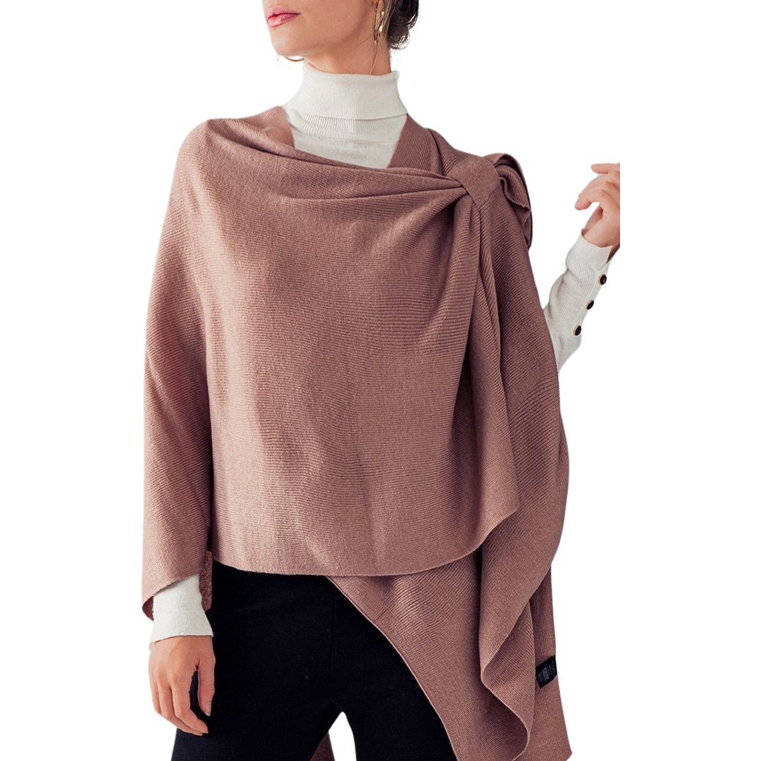 Apparel- Trend Notes Shoulder Strap Wrap Aryana Cape
