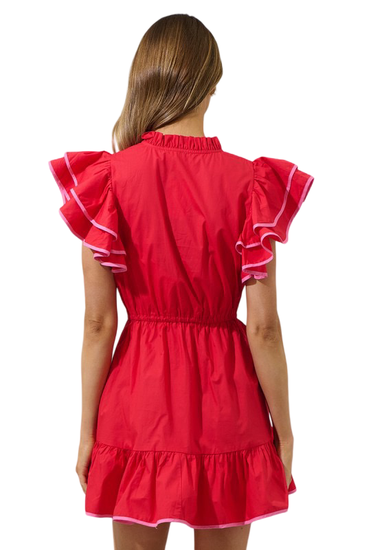 Apparel- Sugarlips  Alina Ruffle Shift Mini Dress