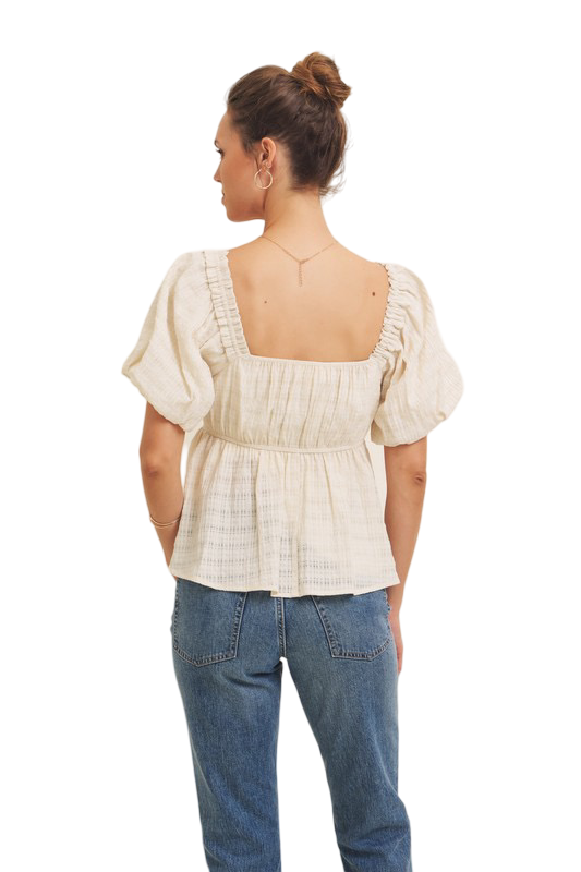 Apparel- In February Sheer Organza Blouse Top