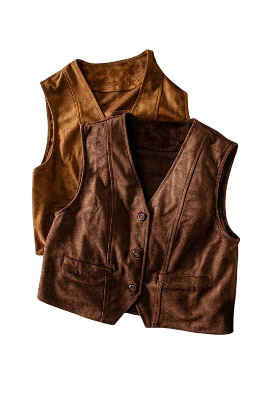 Very J Faux Suede V Neck Vest