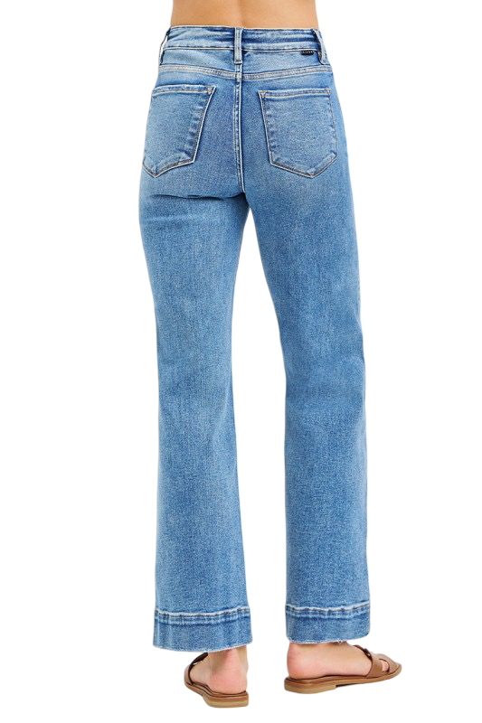 Risen High Rise Tummy Control Straight Leg Jeans