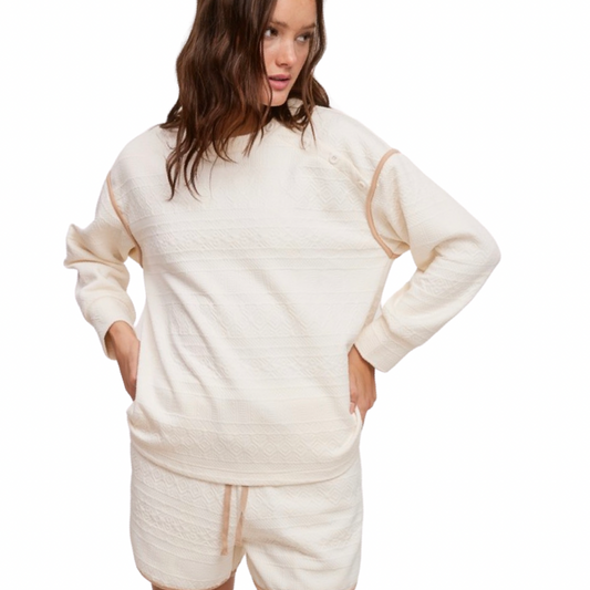 Apparel- Fanco Oversized Quilted Sweatshirt