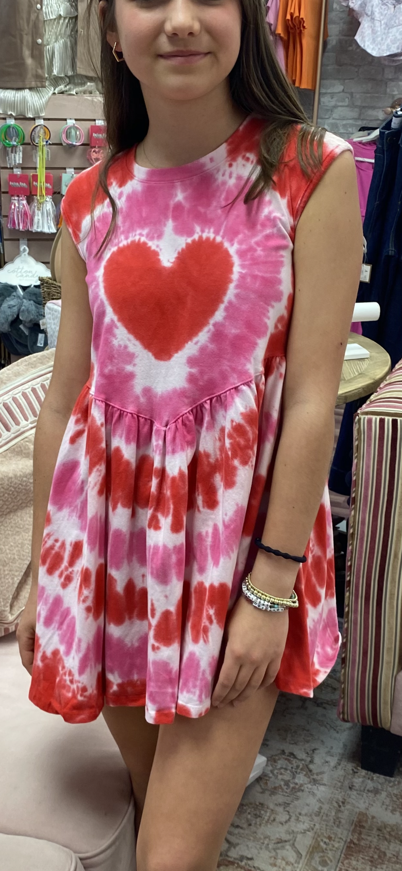 Girls- Erge Tie Dye Heart Dress
