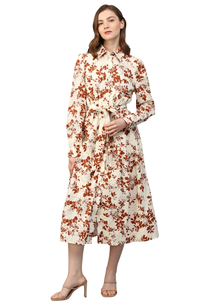Apparel-Fate Broderie Anglaise Button Front Tie Waist Maxi Dress