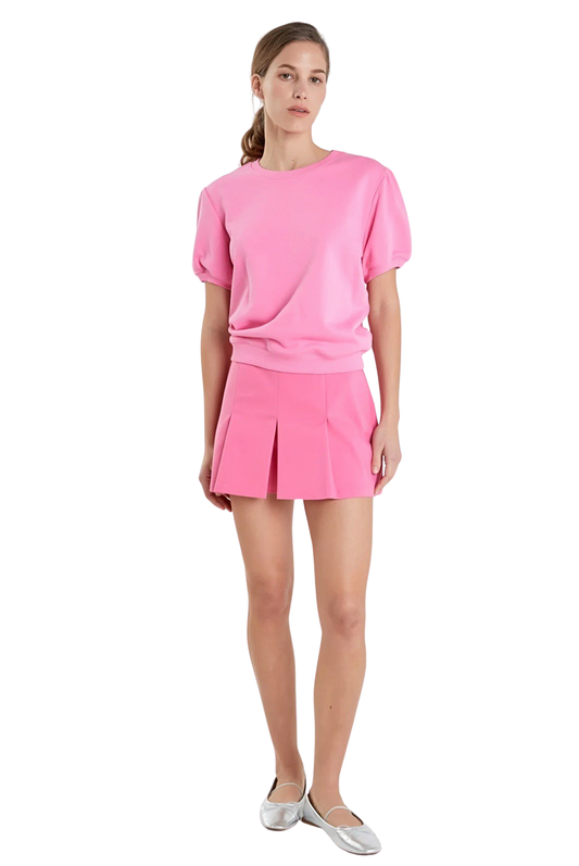 Apparel- English Factory Pleated Mini Skort Skirt