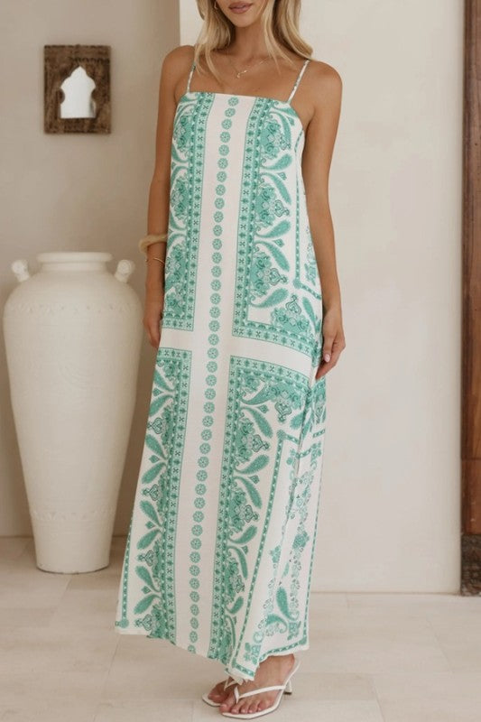 Sundayup Paisley Strap Maxi Dress