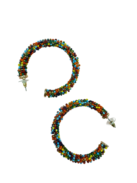 Jewelry- Color Beaded Hoops