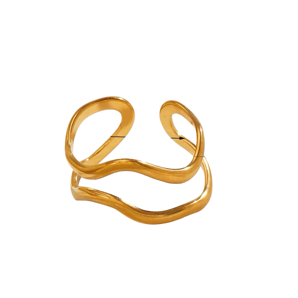 Rings- M&E Bling Gold Plated Stainless Steel Ring