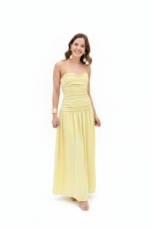 Needii Strapless Corset Tube Midi Dress