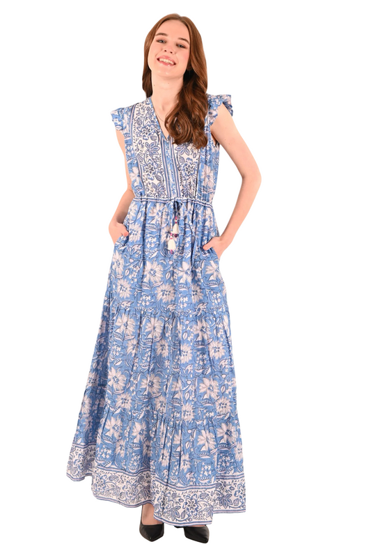 Apparel- Piccola Tara Cinch Waist Maxi Dress