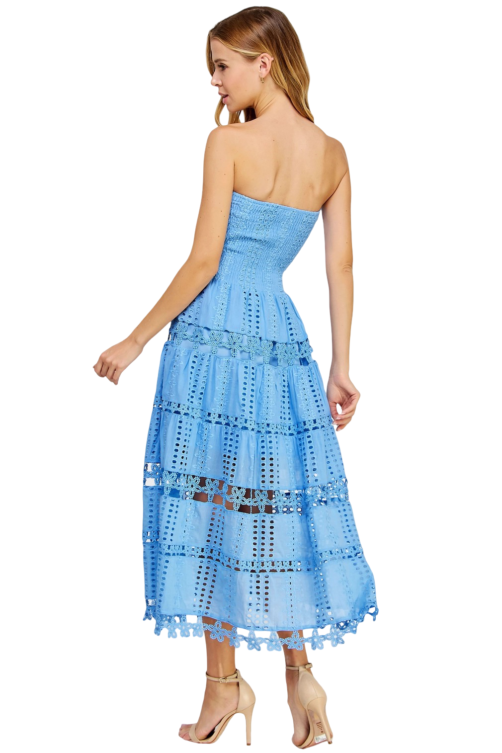 Apparel- Strut and Bolt Eyelet Lace Tube Midi Dress