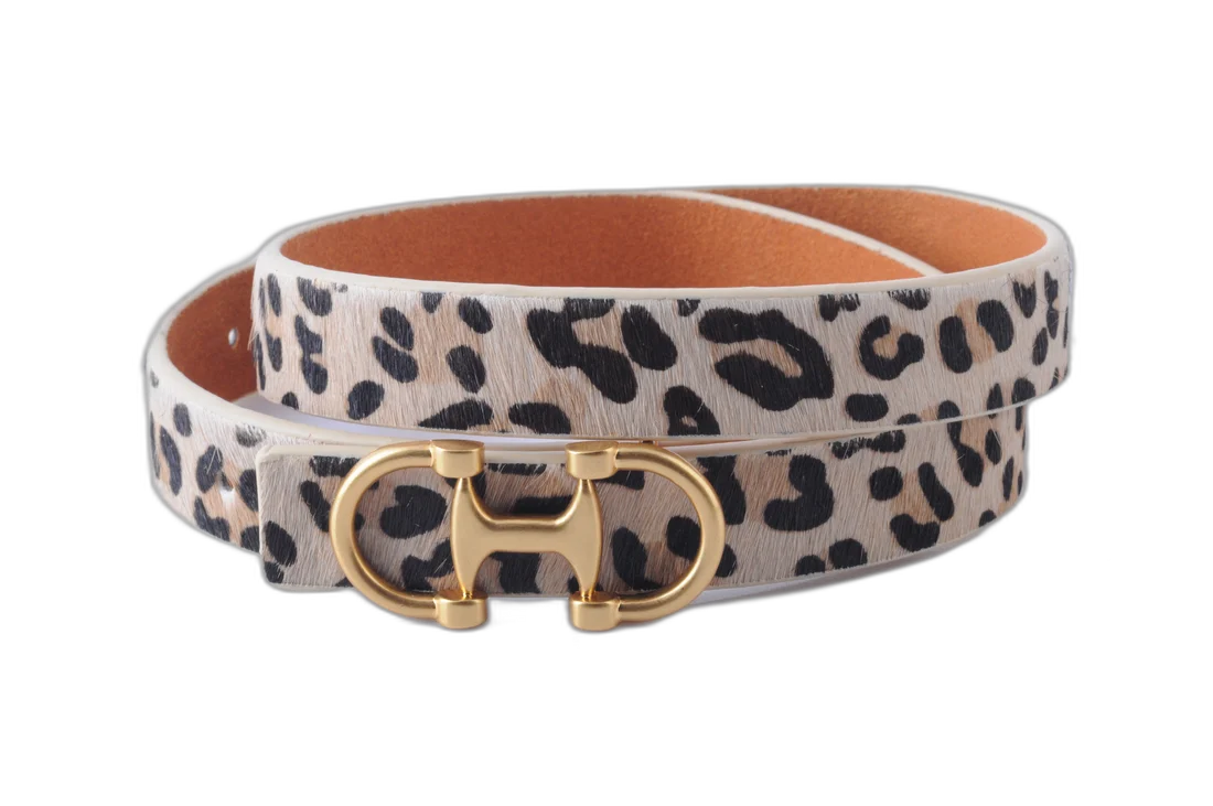 Belts- MW Stitched Clean Leather Belt with Horse Bit Buckle