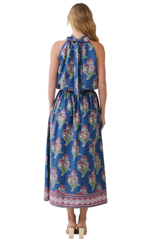 TCEC Bold Print Tie Back Sleeveless Halter Top