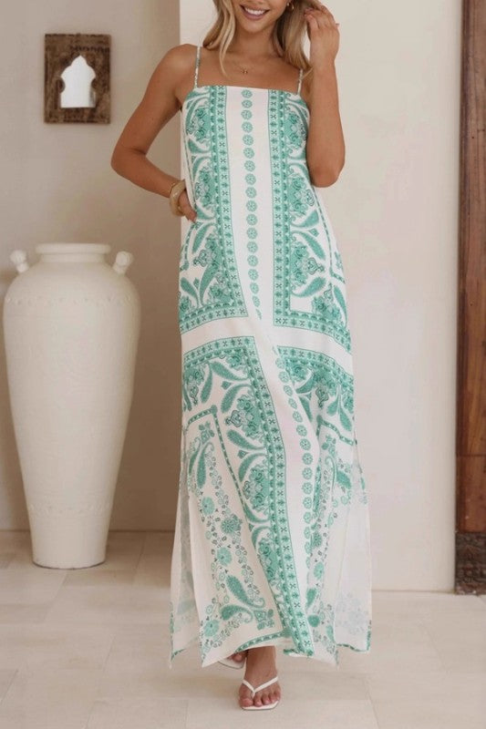Sundayup Paisley Strap Maxi Dress