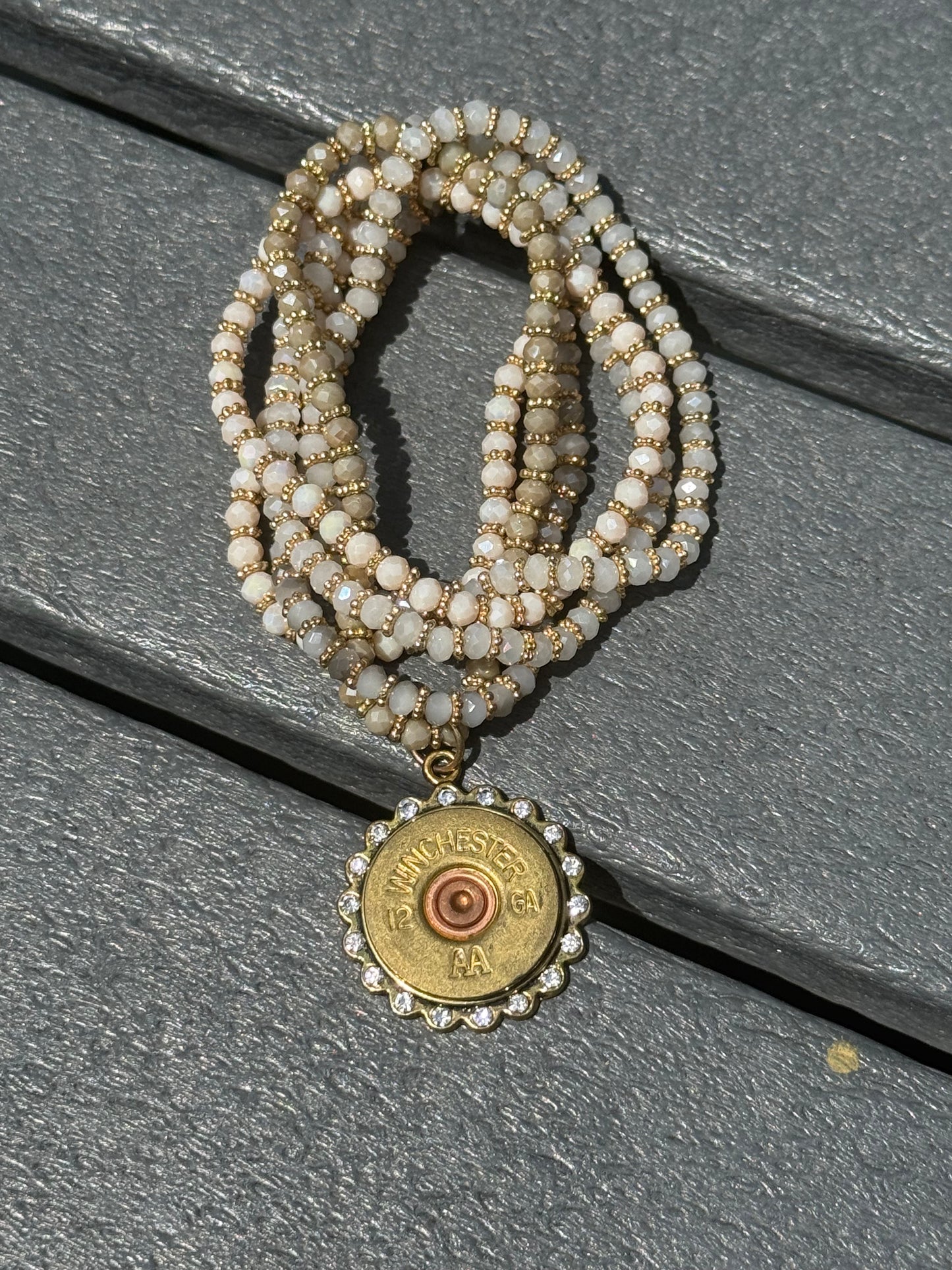 Bracelets- M&E Bling Hand Crafted Shotgun Shell Multi Stretch Bracelet Set
