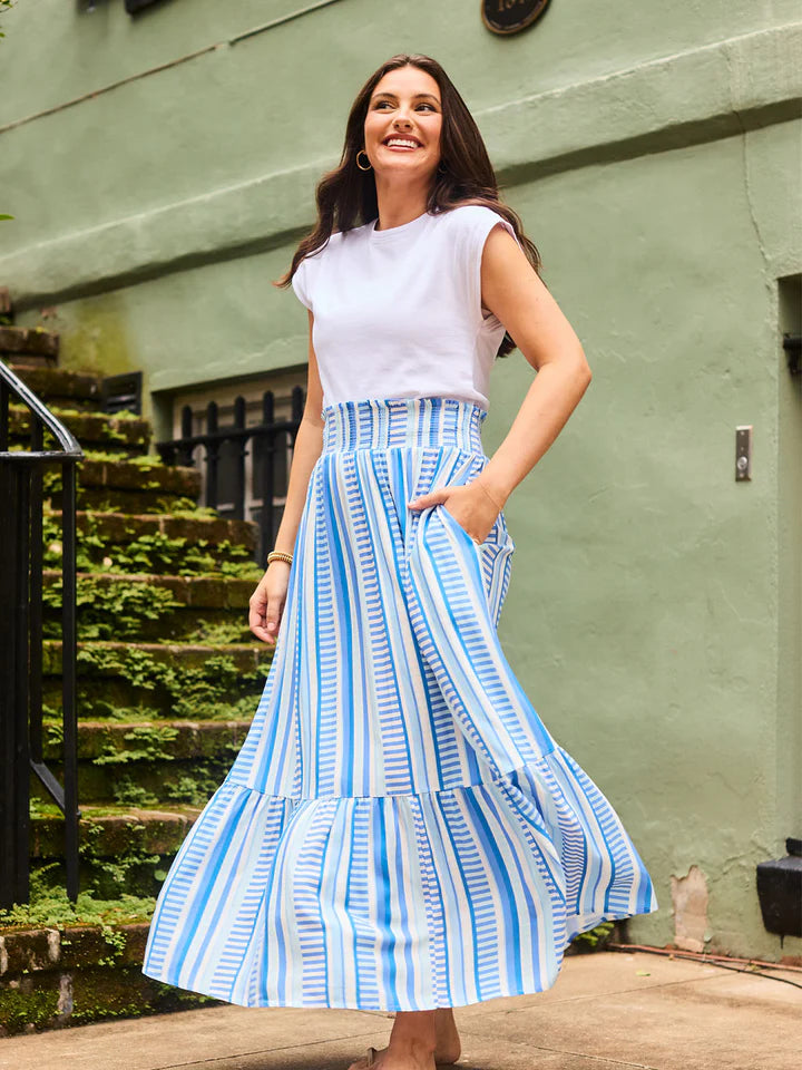 Apparel- Mary Square Simply Striped Vivian Maxi Skirt